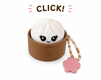3D Gedruckter Dumpling Fidget Clicker - Kawaii Stress Relief Spielzeug Schlüsselanhänger