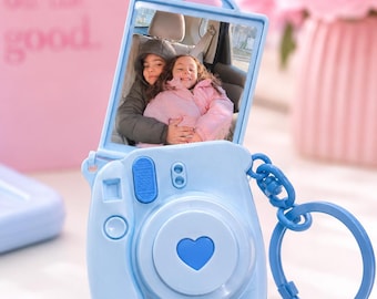 Instax-kameranyckelring med foto, personlig bildnyckelring, personlig fotogåva, bästa vännyckelring, Instax-stilnyckelring