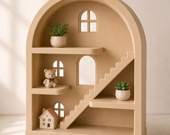 Arch House Minihylla – 3D-utskriven Boho Cottagecore-inredning, Displayorganisator