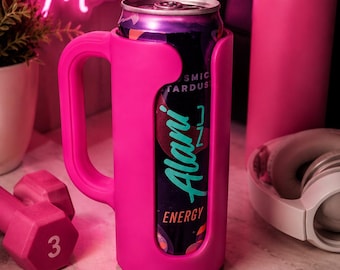3D Printed Slim Can Holder with Handle – Alani Nu, Celsius Compatible Cozy
