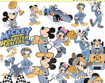 Mickey Roadster Racer SVG PNG, blaues Autorennen (Digitaler Download)