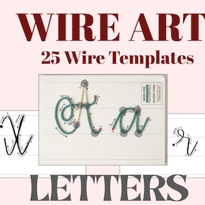 Wire Art Alphabet Template, Cursive Letters (PDF Pattern)