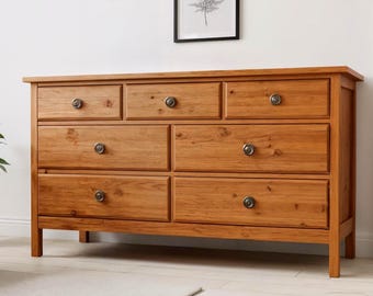 Modern Farmhouse 7-Drawer Dresser Plan | DIY Wide Buffet & Sideboard Woodworking Plans | Large Bedroom Storage Chest| Professional PDF Plans