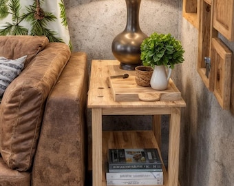 Planos de mesa auxiliar de sofá DIY / Planos de carpintería para consola estrecha (Descarga PDF)