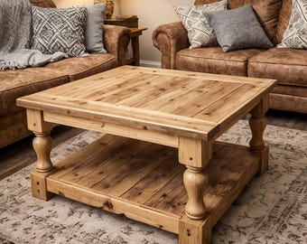 Planos para mesa de centro cuadrada rústica / Mesa de perfil bajo estilo granja (PDF)