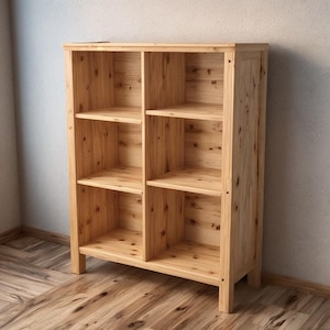 6-Cube Bookshelf Plans | Small Vertical Bookcase (PDF Download)