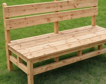 DIY Garden Bench with Backrest | Easy Build Digital Plans,  Porch Bench, Patio Bench Plan, PDF Download, Woodworking Plans