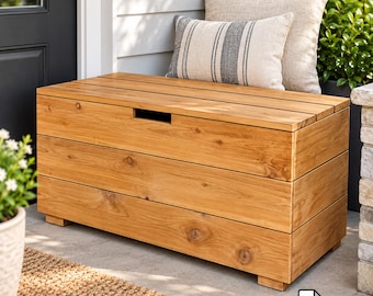 Modern Storage Bench Plan: DIY Chest with Lid (PDF)
