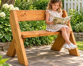 Kids  Wood Bench Plans Build Plans (Digital Download) DIY Seat Outdoor Bench | Woodworking Plans | Patio Furniture