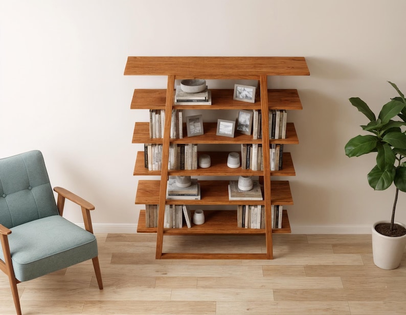 Modern A-frame Bookshelf Plans | DIY Mid-century Library Build Guide ...