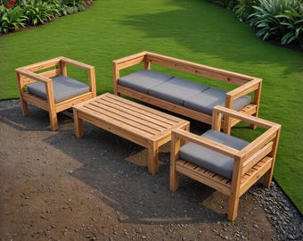 Outdoor Sectional Sofa Plans PDF | DIY Patio Furniture Set