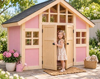 Cozy Playhouse Plans, DIY Kids Playhouse, Wooden Backyard Playhouse, Outdoor Playhouse Plans, PDF Digital Download