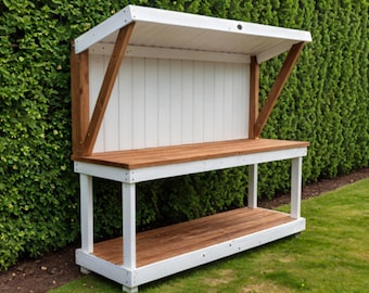 Wooden Potting Bench Build Plan: DIY Garden Table,Woodworking Plans (PDF Pattern)
