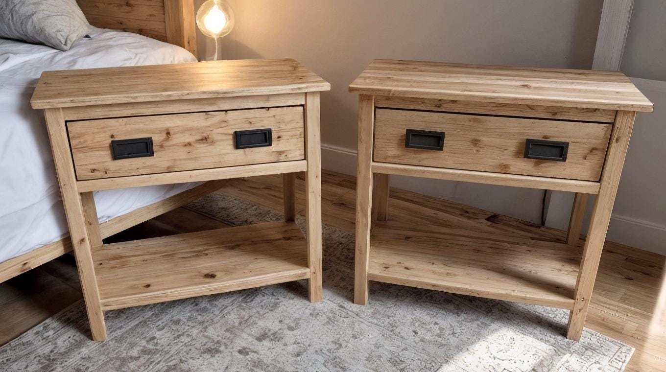 DIY Farmhouse Nightstand Plans | Wood Bedside Table With Drawer (PDF ...