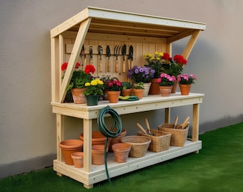 Garden Potting Bench Plans PDF,  DIY Garden Table,Woodworking Plans (PDF Pattern)