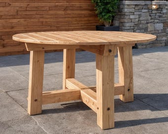 DIY Round Outdoor Table Plans | X-Base Patio Table Build (PDF Plan)