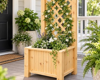 Planter Box with Trellis Plans, DIY Wooden Planter, Garden Planter Box, Outdoor Woodworking Plans, PDF Digital Download