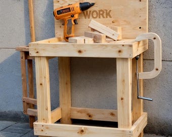 Play Workbench Build Plans | Montessori Wooden Tool Bench (PDF Download)