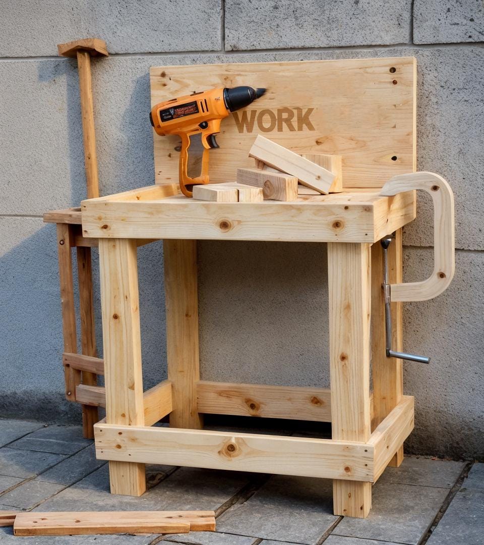 Kids Workbench Build Plans | Play Tool Bench Woodworking PLANS - Etsy