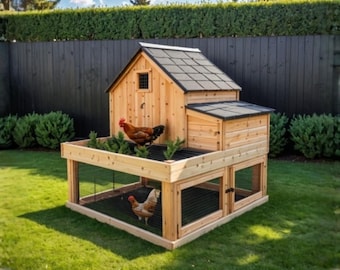 Large Chicken Coop Plans with Run, Walk In Chicken Coop DIY Plans, Backyard Hen House Build Plans, Easy Woodworking PDF Download