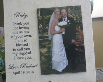 personalized picture frame 4 x6 photo Choice of Papers STEPFATHER STEPMOTHER Stepdad Step Father Step Dad wedding gift