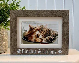 CAT NAME GIFT, Cat Frame, Cat Picture Frame, Cat Photo Frame, Personalized Frame for Cat, Custom photo picture frame gift for Cat Lover