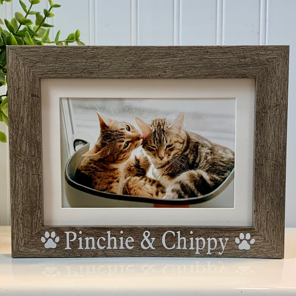 CAT NAME GIFT, Cat Frame, Cat Picture Frame, Cat Photo Frame, Personalized Frame for Cat, Custom photo picture frame gift for Cat Lover