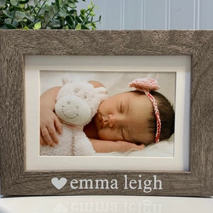 Personalized BABY NAME gift, Custom name picture frame for baby, Newborn baby photo frame, frame for infant, newborn gift, baby shower gift