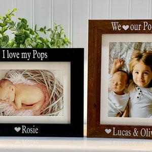 POPS GIFT (Select Any Grandparent Name), Pops frame, Pops picture frame, Pops photo frame, Personalized Pops picture frame gift