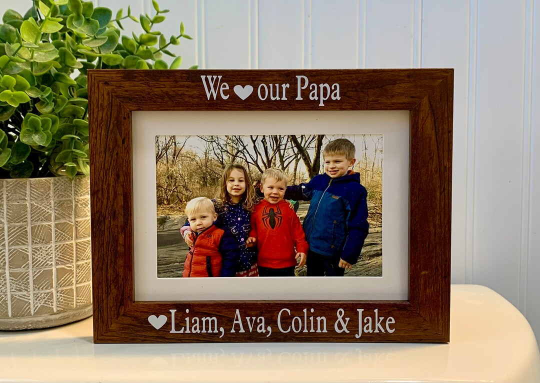 WE LOVE PAPA Frame select Any Grandparent Name, Papa Gift, Papa Frame