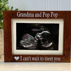 Grandparents Ultrasound Frame, Sonogram Gift, Baby Announcement Picture Frame, Pregnancy Reveal Frame, Personalized Photo Frame Gift