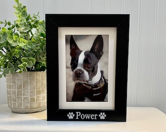 Personalized Dog Name Picture Frame, Pet Gift, holds 4x6 or 5x7 photo