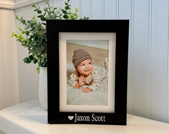 Personalized BABY BOY NAME gift, Custom name picture frame for baby girl, Newborn baby girl photo frame, frame for baby boy, newborn gift