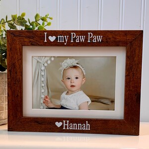 ME ENCANTA PAW PAW (Seleccione cualquier nombre de abuelo), marco de Paw Paw, marco de imagen de Paw Paw, marco de fotos de Paw Paw, regalo personalizado de Paw Paw