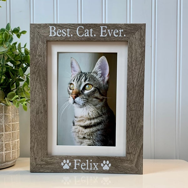 BEST CAT EVER  gift, Cat Frame, Cat Picture Frame, Cat Photo Frame, Personalized Frame for Cat, Personalized Cat Name Picture Frame Gift