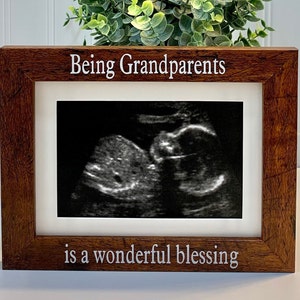 Grandparents Ultrasound Frame, Sonogram Gift, Baby Announcement Picture Frame, Pregnancy Reveal Frame, Personalized Ultrasound Photo Frame