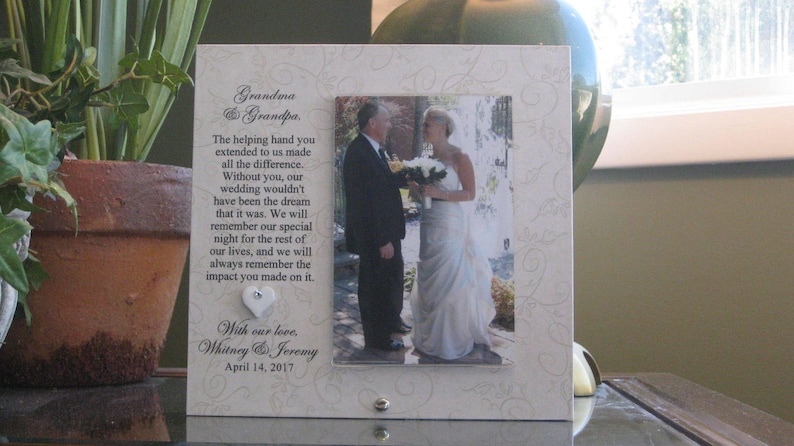 Grandparents Wedding Gift Personalized Wedding Picture Frame Grandparents Wedding Frame heart SELECT ANY GRANDPARENTS Names 4x6 photo