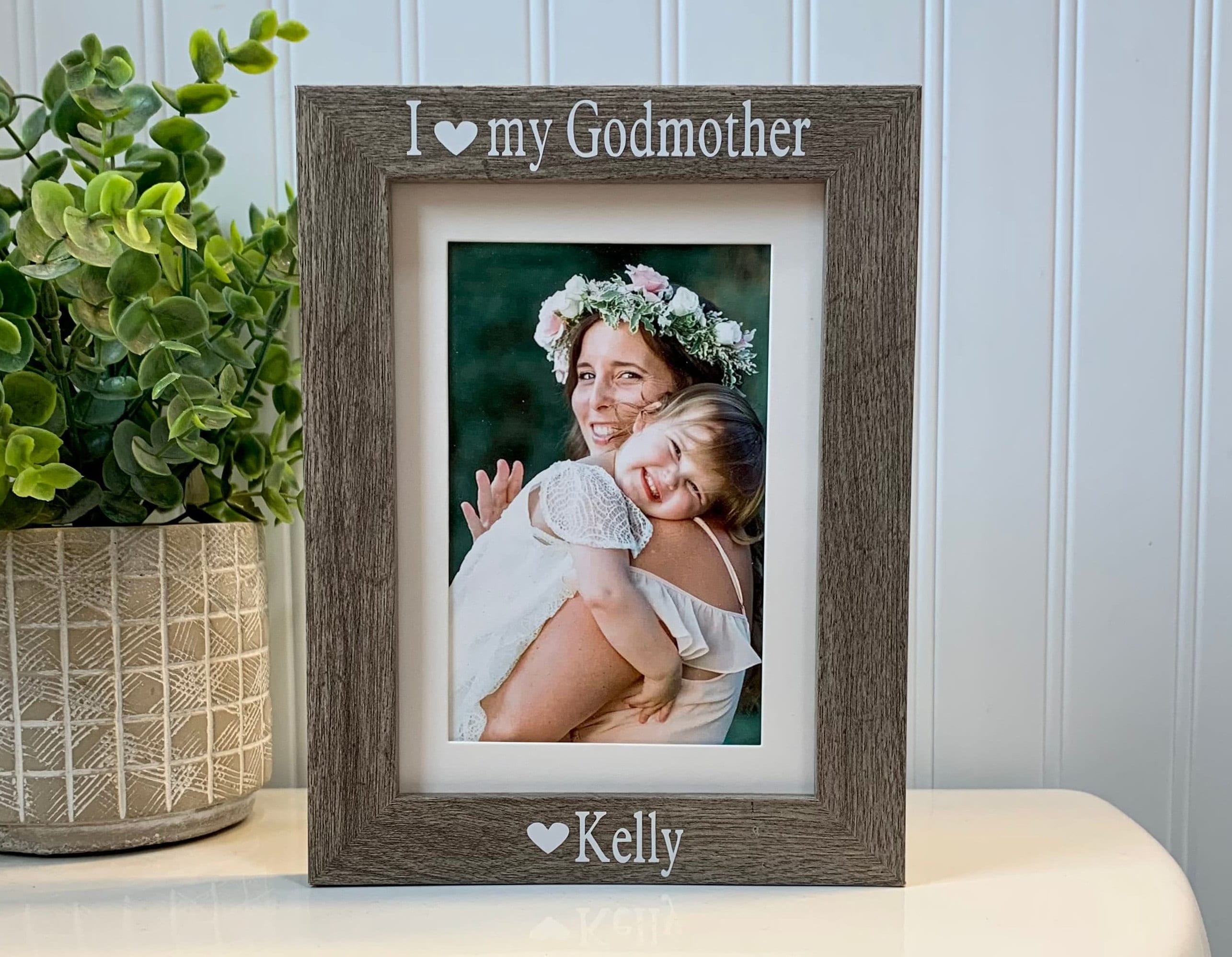 I LOVE GODMOTHER Gift, Godmother Frame, Godmother Picture Frame