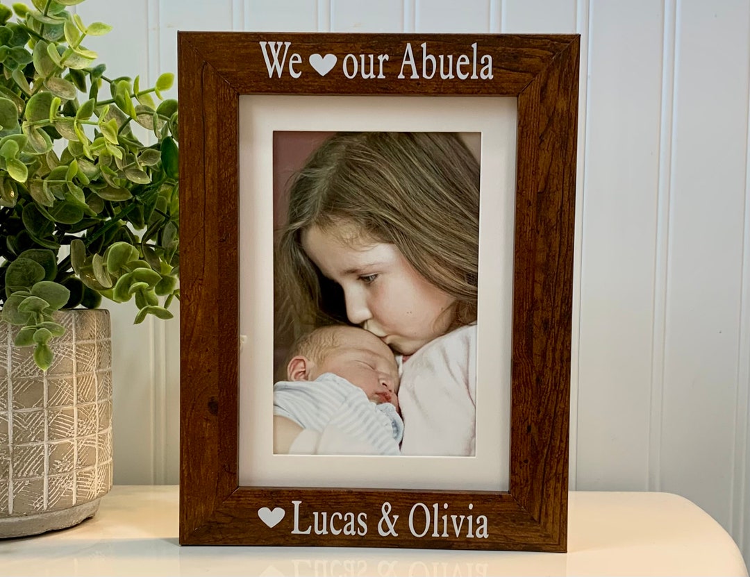 WE LOVE ABUELA Gift select Any Grandparent Name, Abuela Frame, Abuela