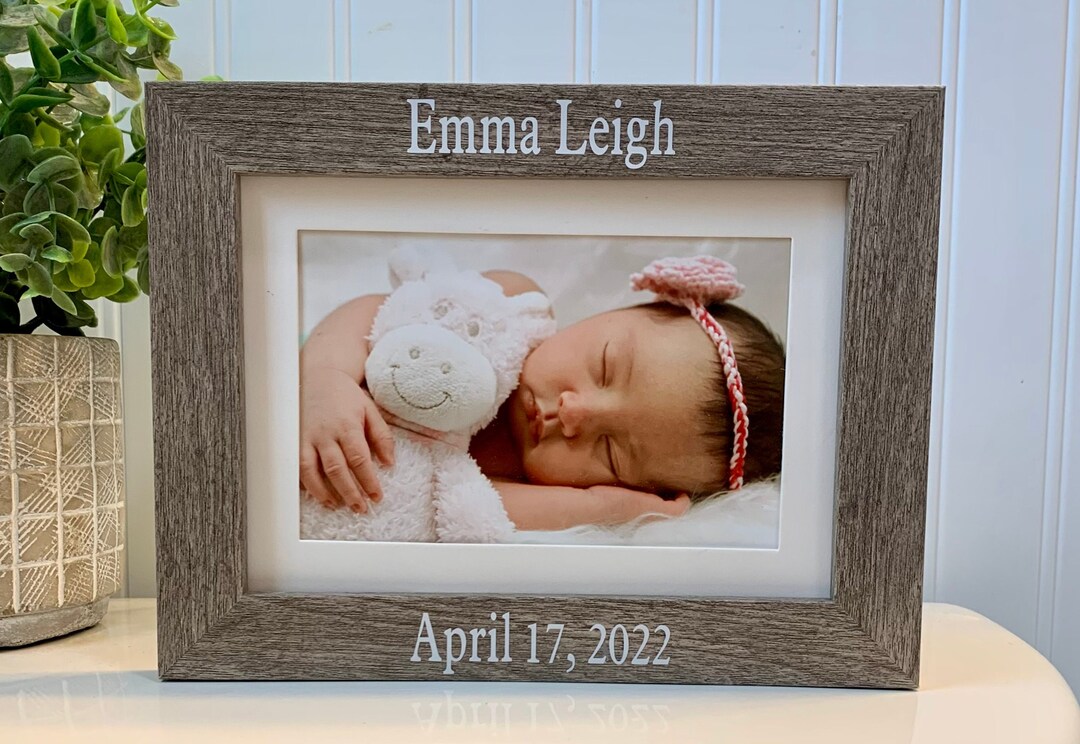 Personalized BABY NAME and BIRTHDATE Gift, Custom Name Picture Frame
