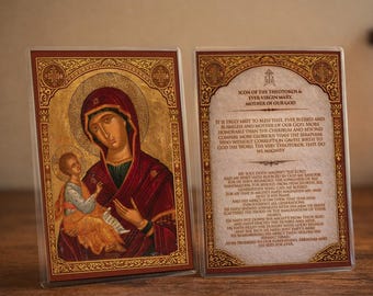 Icono de la Virgen de Vladimir – Arte cristiano ortodoxo, laminado de 4x6