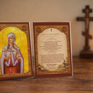 St. Dymphna – Orthodox Icon Prayer Card for Mental & Emotional Healing (4×6)