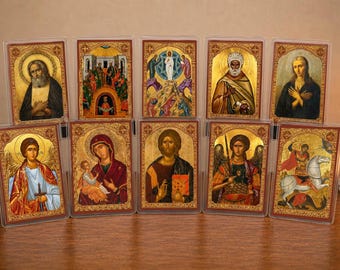 Vente en gros de Cartes de prière orthodoxes pour les paroisses | Cartes de saints et de fêtes plastifiées 4 x 6 pouces