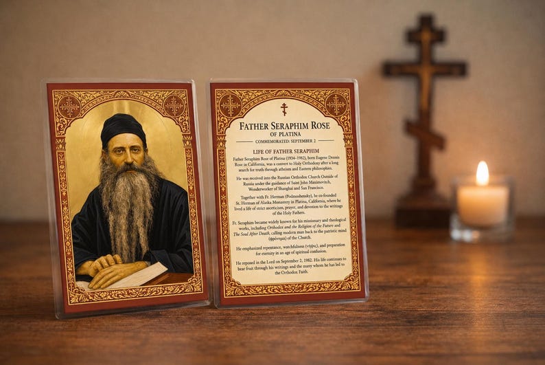 Father Seraphim Rose of Platina Prayer Card | ROCOR Icon (4x6 Laminated)