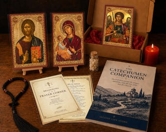Orthodox Catechumen Starter Kit & Companion Journal | Prayer Corner Gift Bundle
