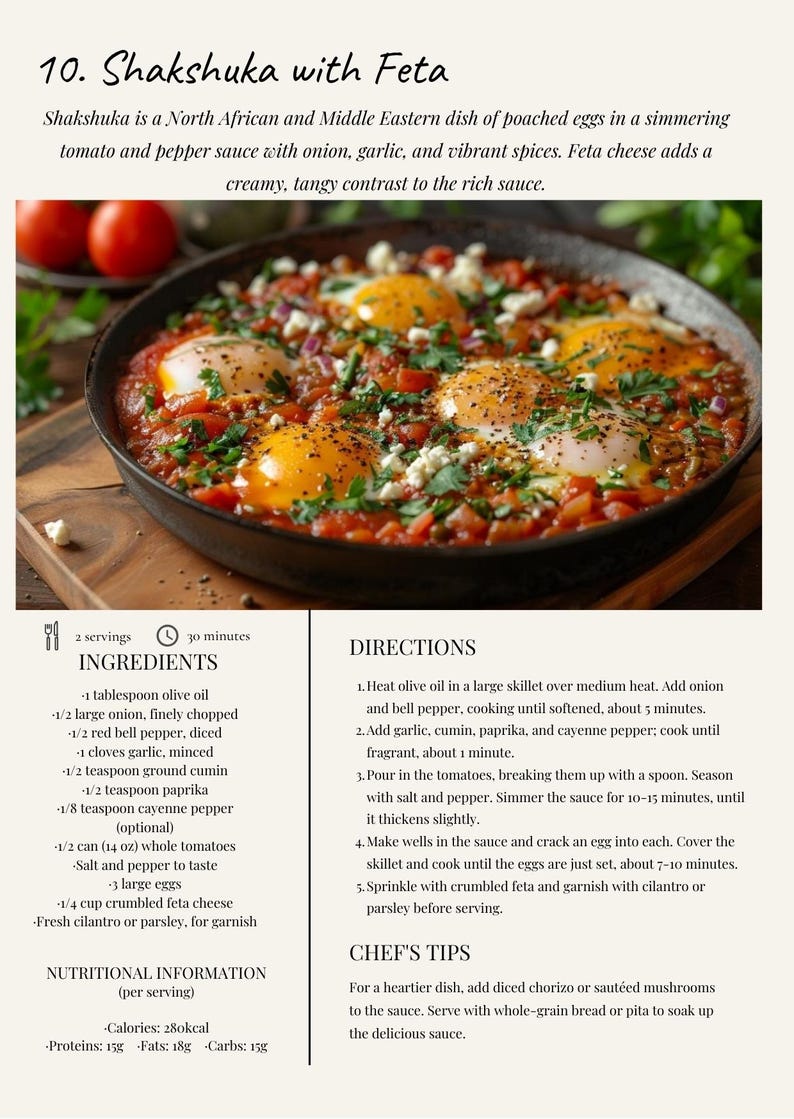 Printable healthy breakfast cookbook with high-protein and low-calorie recipes