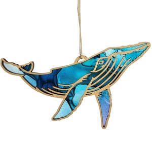 Whale ornament, humpback ornament, Hawaiian ocean animal ornament, tropical whale decor, whale Christmas gift, ocean wildlife tree decor
