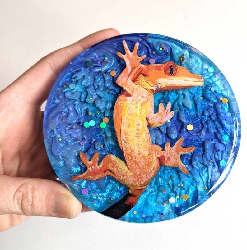 Gecko ornament Crested gecko art lizard ornament reptile Etsy