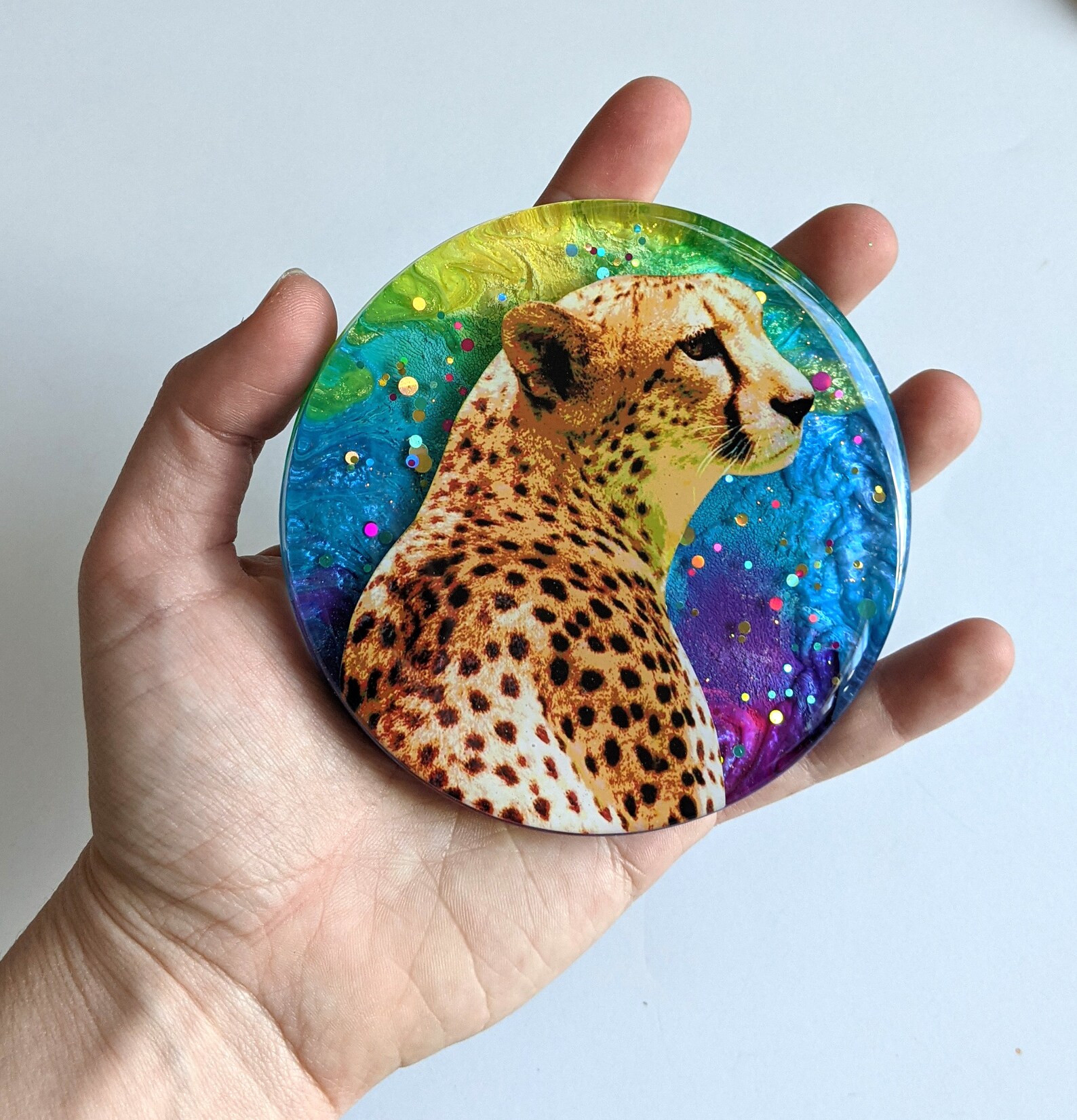 Cheetah ornament animal resin ornament wildlife ornament Etsy