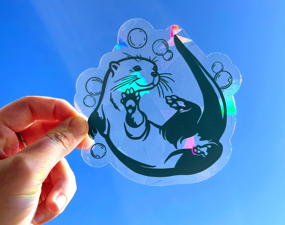 Suncatcher Sticker Otter Window Cling for Zookeeper Gift, Sun Catcher